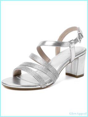 Patent Slingback Kitten Heels Pointed Toe Strappy Dress Pumps Buckle Ankle Strap